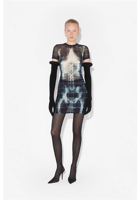 abito corto squeletor donna nero e blu JEAN PAUL GAULTIER | 25/33-F-RO310-T580005956